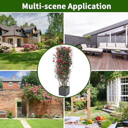 2 Pack Raised Garden Bed, Planter Boxes with Trellis 58.3'' Tomato Planters for Climbing Vine Vegetables Flowers Plants Self Watering Tomatoes Cage for Outdoor Patio Greenhouse - size: 58.3inch 2 Pack
