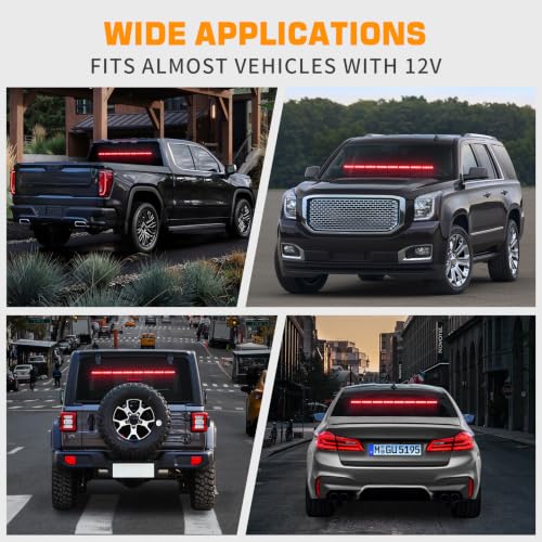 XRIDONSEN 35 inch Red Emergency Light Bar 48 LED Strobe Lights - color: Red
