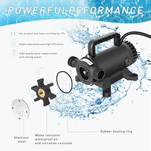 Water Pump 115V 1/10 HP 260 GPH Utility transfer Pump-Black - style: Black-NewG