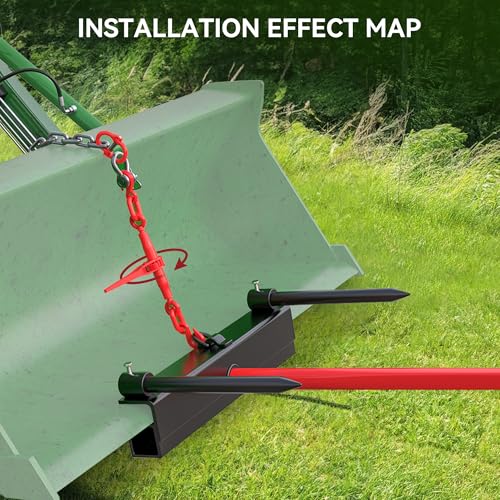 YITAMOTOR 39" Hay Spear Attachment, 3000lbs Bucket Tractor Dual Bale Spears - size: 39 Inch