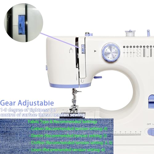 Sewing Machine for Beginners with 12 Built-in Stitches Small Sewing Machines with Accessory Kit, Mini Sewing Machine 2 Speed(High-Low Speeds)
