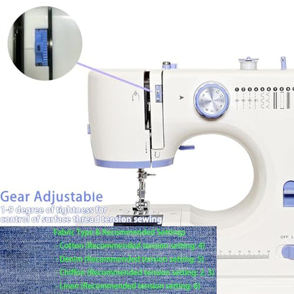 Sewing Machine for Beginners with 12 Built-in Stitches Small Sewing Machines with Accessory Kit, Mini Sewing Machine 2 Speed(High-Low Speeds)