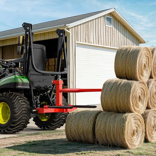 AUTOSAVER88 49" Hay Bale Spear, 3 Point Quick Hitch for Category 1 Tractors