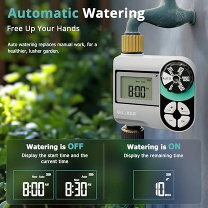 QUOBAS Brass Sprinkler Timer, Programmable Water Hose Timer for Garden Hose - size: Interval Program 1 Zone