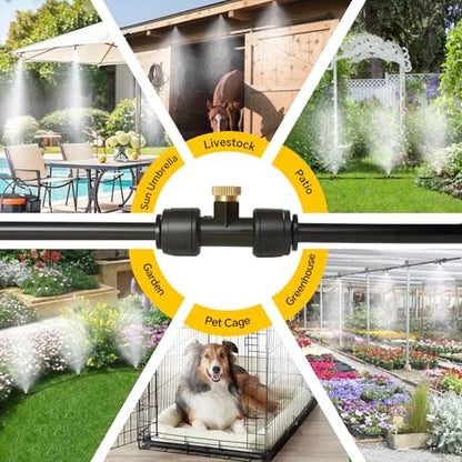 50FT Misters for Outside Patio, Garden Misting System for Cooling Outdoor - size: 50FT
