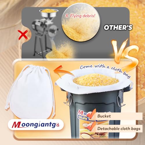 Moogiantgo Grain Mill Grinder 6.6 Gal Electric Corn Grinder 1300W Feed Mill - size: 25L