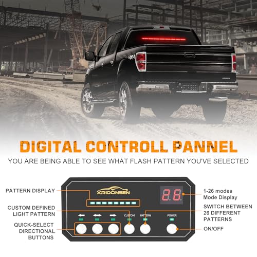 XRIDONSEN 35 inch Red Emergency Light Bar 48 LED Strobe Lights - color: Red