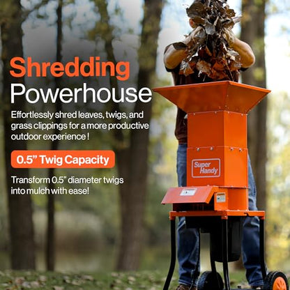 SuperHandy Electric Leaf Mulcher Shredder, 15-AMP, Yard Waste