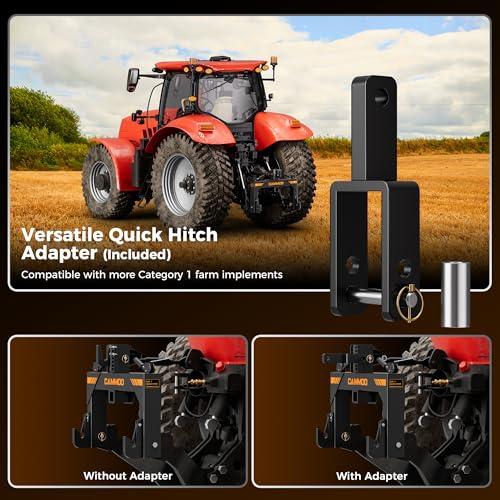 CAMMOO 3-Point Quick Hitch with 2" Receiver, Black - color: Black