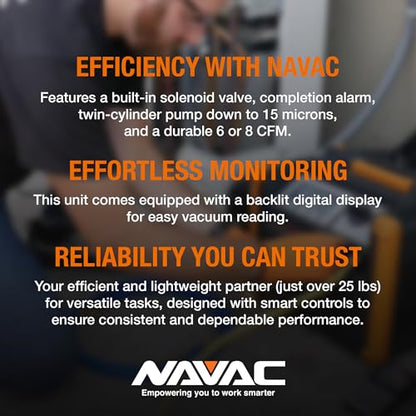 NAVAC NRP8Di Smart HVAC Vacuum Pump - 8 CFM, Smart Control Technology - style: 8 CFM