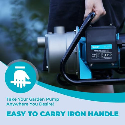 1 HP Portable Shallow Well Pump, Small Water Transfer Garden Pump, 980GPH Sprinkler Booster Electric,115V Self Priming Draining Irrigation for Lawn Fountain - color: 1 Hp Shallow Well Pump