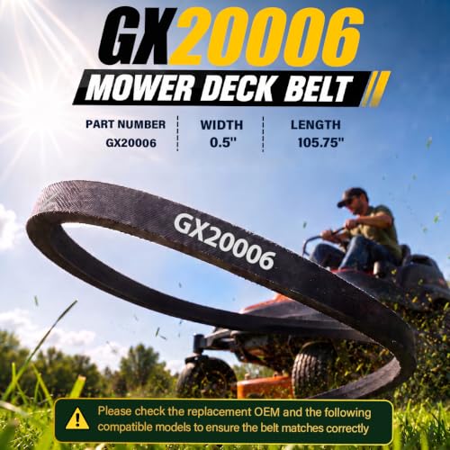 Aramid Cord Deck Belt GX20006 - size: GX20006
