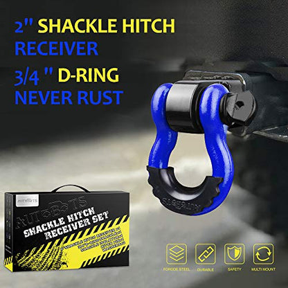 AUTOBOTS Tow Hitch Receiver 2" Shackle Hitch Receiver Blue - color: BLUE-BLACK