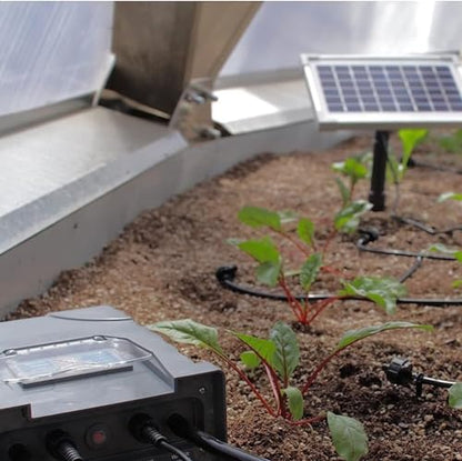 AEO Solar-Powered Automatic Watering Drip Irrigation System, 50 Drippers, 155 ft for Balcony Greenhouse Raised Garden Bed - size: 50 Drips