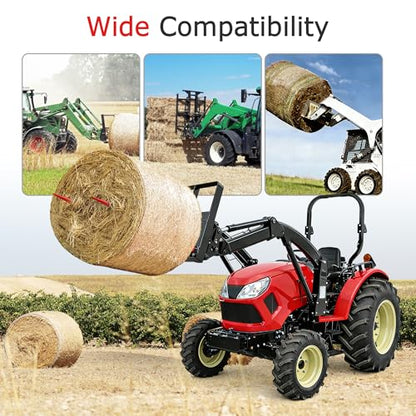 ALMULOO 47" Hay Spear, Bale Spears for Tractors, Loaders, Skid Steers Quick