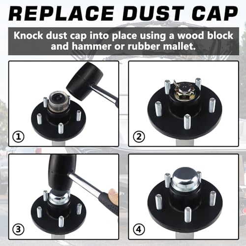 2pcs 1.98'' Trailer Hub Dust Caps for 2000 3500 lb Axle Spindle - color: 1.98'' Caps 2pcs