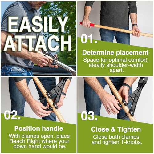 Reach Right Back Saver Weedeater Handle Extension String Trimmer Compatible - size: 2 Pack