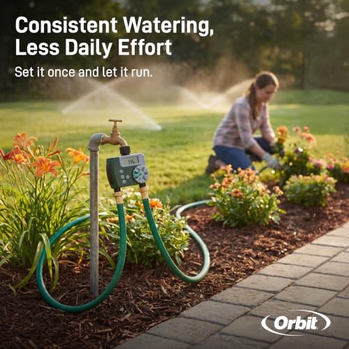 Orbit Programmable Digital Hose Watering Timer - 2 Outlet - Battery Powered - with LCD Screen - Built-in Rain Delay - Water-Resistant - 58910 - size: 2 Outlet