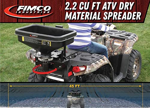 FIMCO 5301845 ATV Dry Material Spreader for Distribution & Broadcast, 12V, Polymer Hopper, 145 lbs
