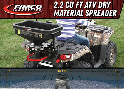 FIMCO 5301845 ATV Dry Material Spreader for Distribution & Broadcast, 12V, Polymer Hopper, 145 lbs