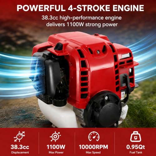 38.3CC 4-Stroke Gas Powered 2 in 1 Brush Cutter with Marine Propeller