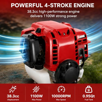 38.3CC 4-Stroke Gas Powered 2 in 1 Brush Cutter with Marine Propeller