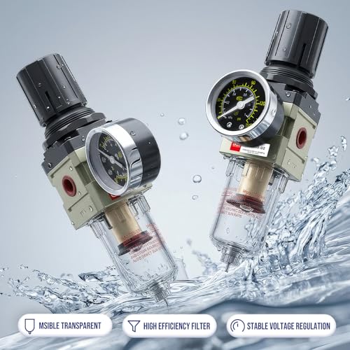 1/4 NPT Airbrush Regulator Air Compressor Moisture Water Trap - color: Semi-auto Drain