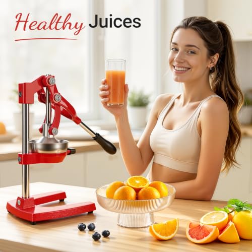 Red Cast Iron Juicer for Bartenders & Health Enthusiasts - color: red