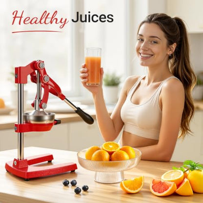 Red Cast Iron Juicer for Bartenders & Health Enthusiasts - color: red