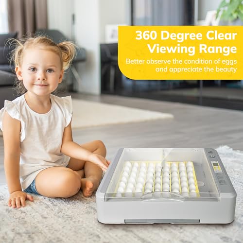 36-60 Egg Incubator with Automatic Egg Turning and Humidity Control, Chicken Egg Incubator with Digital Display, Adjustable Egg Incubators for Hatching Eggs Include Chicken Duck Quail Eggs