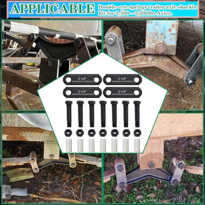 2-1/4" Tandem Axle Trailer Shackle Kit - size: 4Pcs 2-1/4" shackle straps