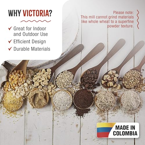 Victoria Manual Cast Iron Grain Mill 2400g with High Hopper - size: High 2400gr