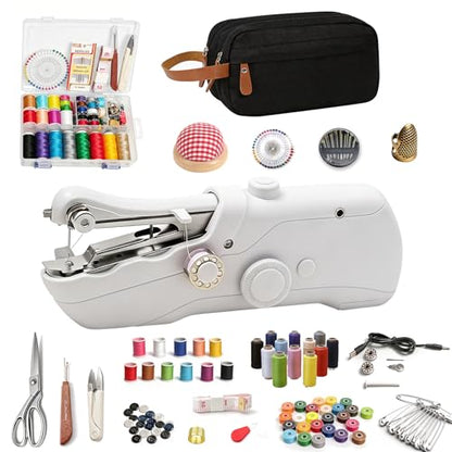 165PCS Handheld Sewing Machine Kit with Storage Bag,Portable Sewing Machine