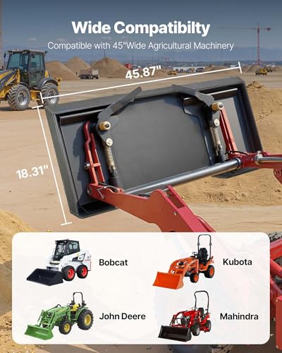 VEVOR 1/2 in Skid Steer Mount Plate, Universal Quick Attach Mount Plate, Easy to Bolt, 9000lbs Load Capacity, Heavy Duty Steel Loader Plates Compatible with Kubota Bobcat Skid Steers & Tractors - size: 1/2 Inch