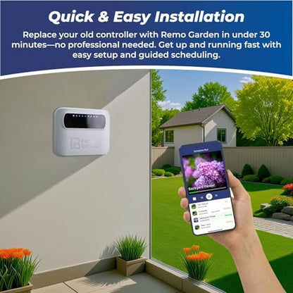 Indoor Smart Sprinkler Controller 6 Zone, WiFi Automatic Irrigation Timer, Easy-Use App Remote Control, Flexible Programs, Save Water via Rain, Wind&Freeze Skip,Quick Install, with Alexa - size: 6 zones