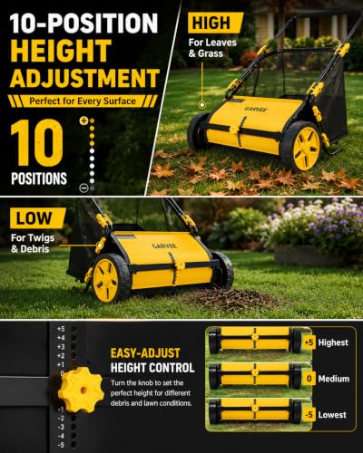 26 Inch Push Lawn Sweeper with 7 Cu. Ft. Large Mesh Collection Bag - size: 26 inch