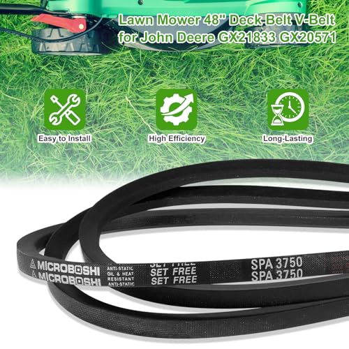 Lawn Mower 48" Deck Belt V-Belt Fits for John Deere GX21833 GX20571 48 inch Covered Deck Belt D140 D150 D160 L120 L130 LA130 LA140 LA145 LA155 LA165 X140 etc