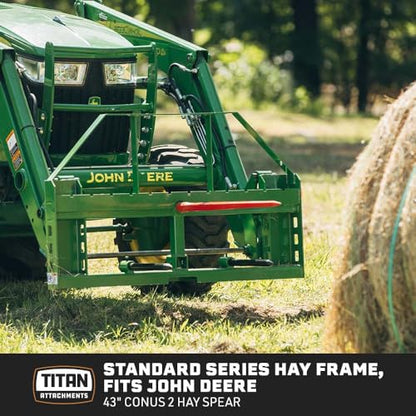 Titan Attachments Standard Series Pallet Fork Frame (43" Main Spear + 17.5" Stabilizers) - size: 43" Main Spear + 17.5" Stabilizers