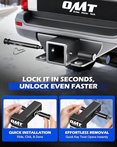 OMT Locking Hitch Pin Set with 5/8" Pin for 2 & 2.5 Receiver - color: Black, size: 2 & 2.5 in - 1 Pack