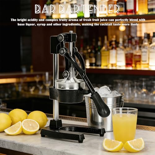 Cast Iron Juicer Hand Press Heavy Duty, Orange Juicer - color: Black