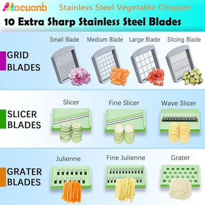 Vegetable Chopper Veggie Cutter Onion Food Potato Tomato Dicer With Blade - color: 10 Blade