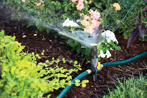 Melnor Multi Adjustable Lawn Sprinkler on a Spike with Integrated Flow-Control, Waters Up to 30 ft. Diameter, Adjustable Spray Angle ,Direction and Length
