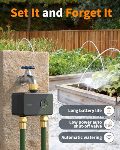 Diivoo Brass WiFi Sprinkler Timer 2 Zone for Garden Hose Remote Control - size: 2 Outlets