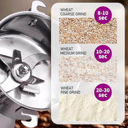 150g Grain Mill, 304 Stainless Steel Spice Grinder, 1500W High-speed Commercial Flour Mill, Superfine Flour Mill Grinder for Home, Grain Mill for Flour - size: 150g