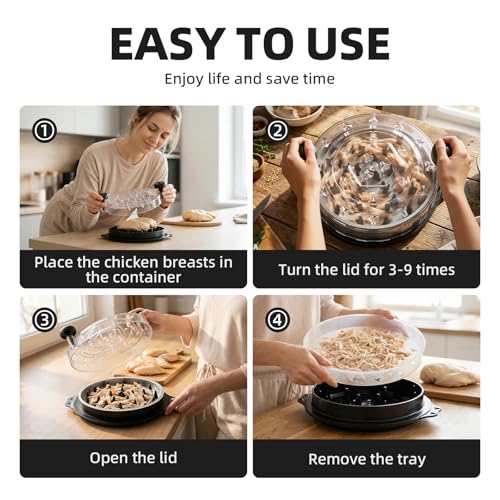 TQRR 10'' Pro Chicken Shredder Tool Twist Large, Meat Grinder for Kitchen - color: Black