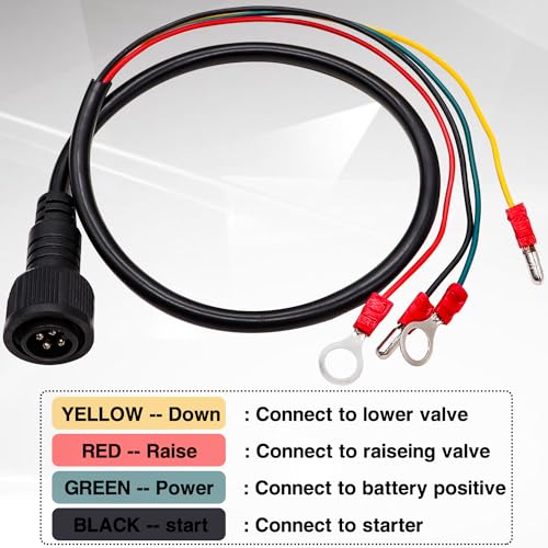 Taiss 4 Wire Dump Trailer Remote Control Switch 12V DC - Industrial Pushbutton Up Down Controller for Truck Lift Unloading Tipper F-G018-4W