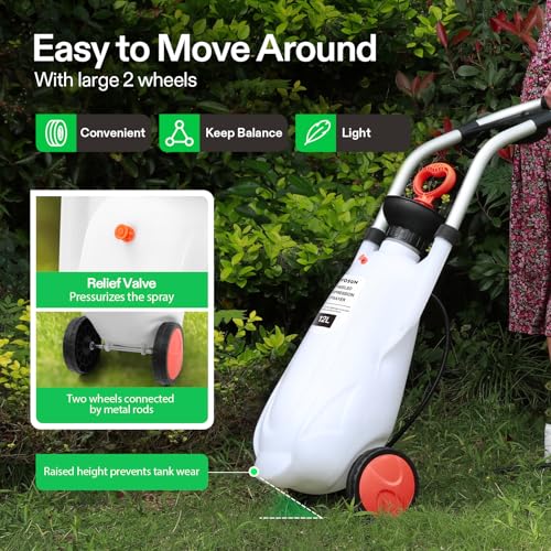 VIVOSUN 3.2 Gallon Lawn and Garden Wheeled Pump Compression Sprayer - size: 1.35 Gallon/5L