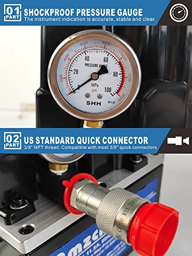AMZCNC 110V/120V 10K PSI Electric Hydraulic Pump, Single Acting - style: 10000Psi One Way Mini