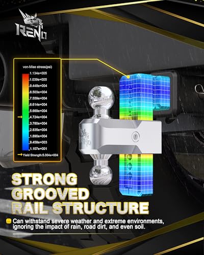 RENO Trailer Hitch (3" Receiver) - 8" Drop/Rise Adjustable Trailer Hitch - size: 3" Receiver x 8" Drop/Rise