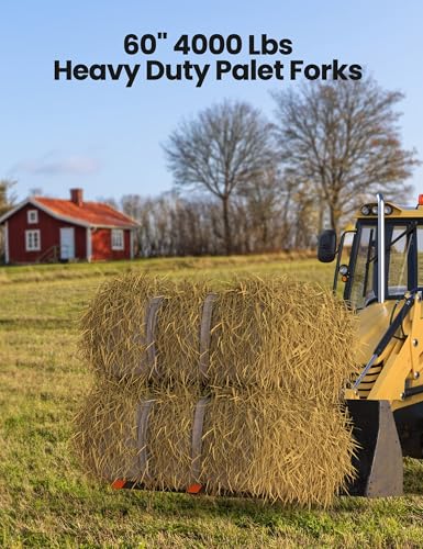 KYBOLT 43" 2000LBS Heavy Duty Pallet Forks, Tractor Bucket Forks - size: 4000 lbs 2 forks
